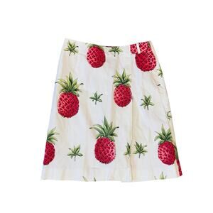 Talbots Pineapple Print Mini Skirt US Women's 4
